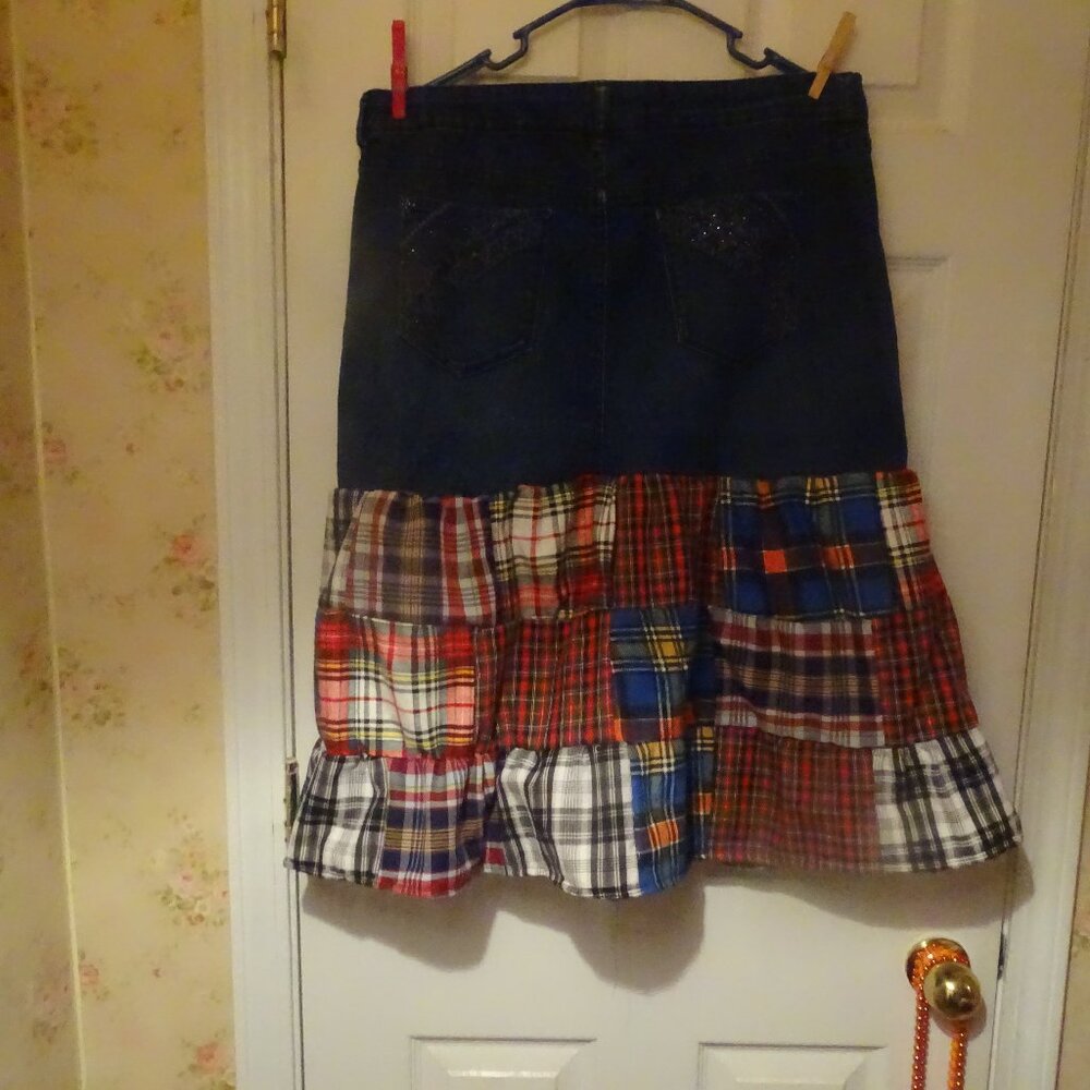 Jeans  and ruffled  skirt sz 14